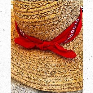 Summer Straw Woven Bandana Hat 👒❤️